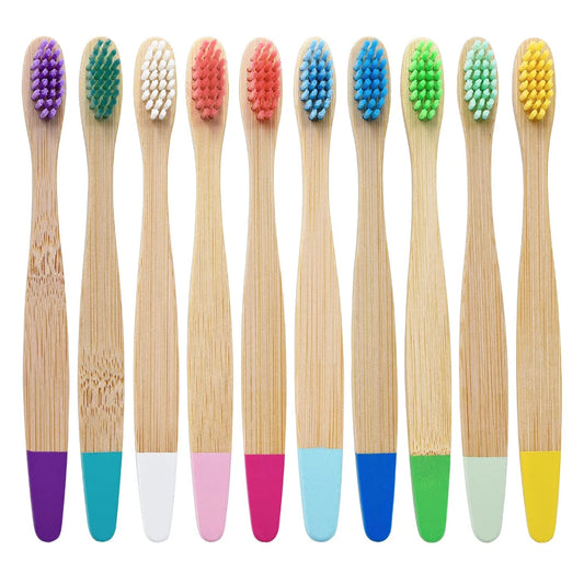 Children Bamboo Toothbrushes 10 Pc